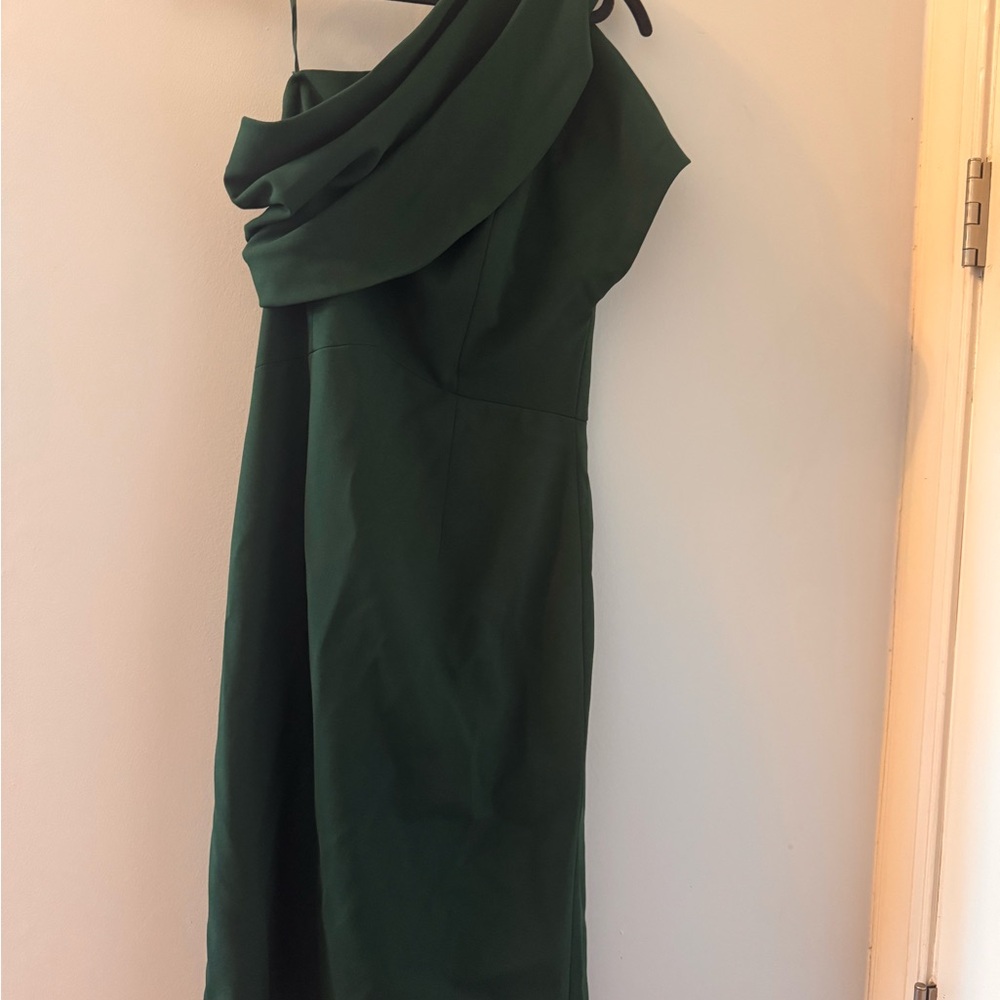 Teri Jon One Shoulder Green Dress